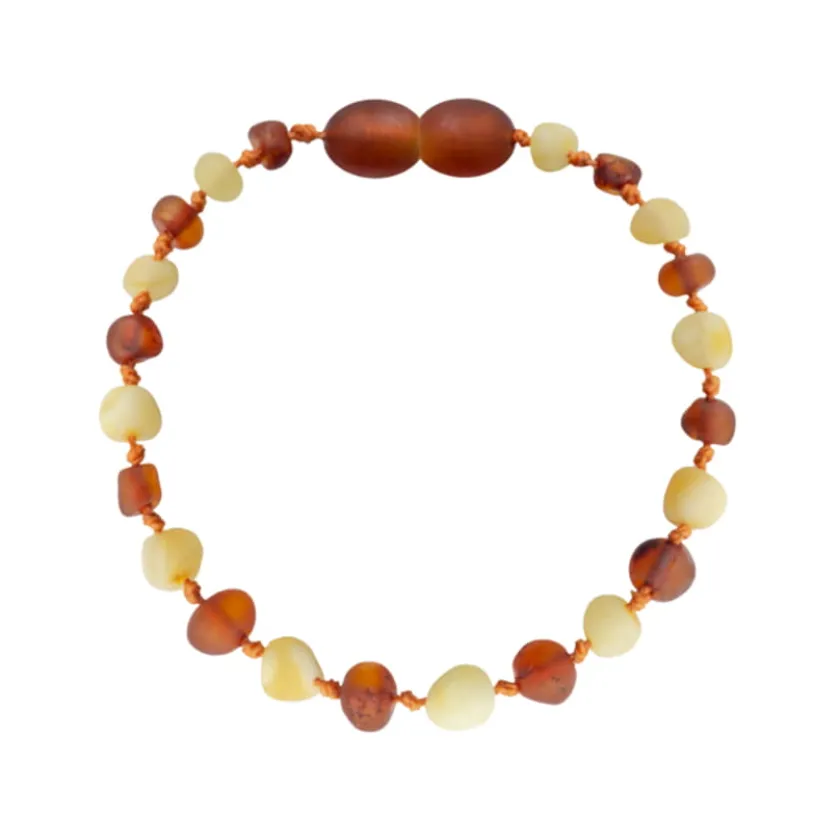 Amberos Barnsteen armband baby/peuter cognac – milk