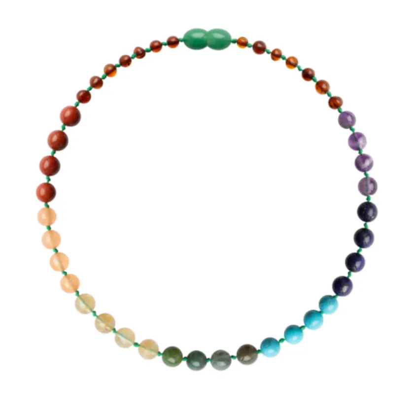 Amberos Barnsteen ketting kind chakra