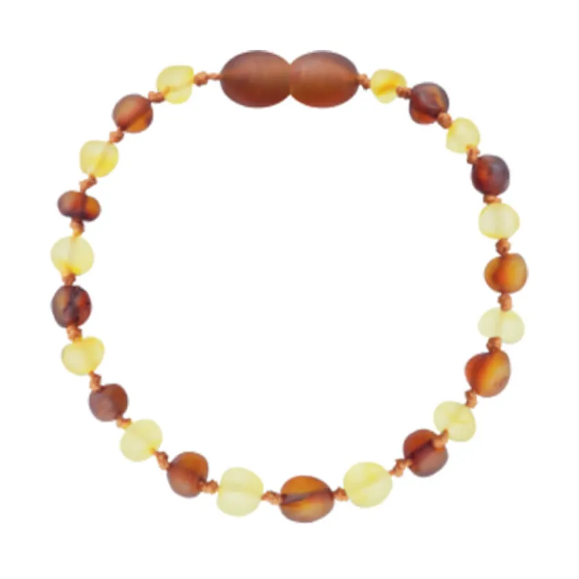 Amberos Barnsteen armband baby/peuter cognac – lemon unpolished