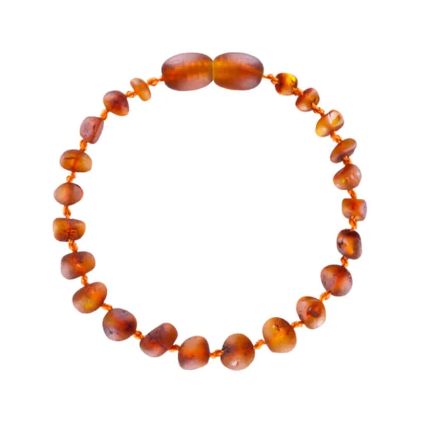 Amberos Barnsteen armband baby/peuter cognac – unpolished