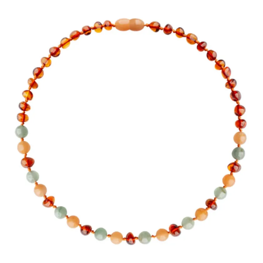Amberos Barnsteen ketting baby/peuter aventurijn – jade
