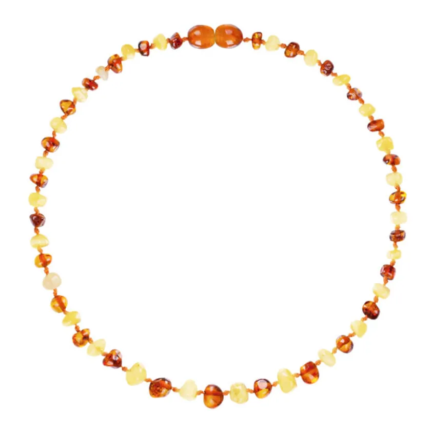 Amberos Barnsteen ketting baby/peuter cognac – milk