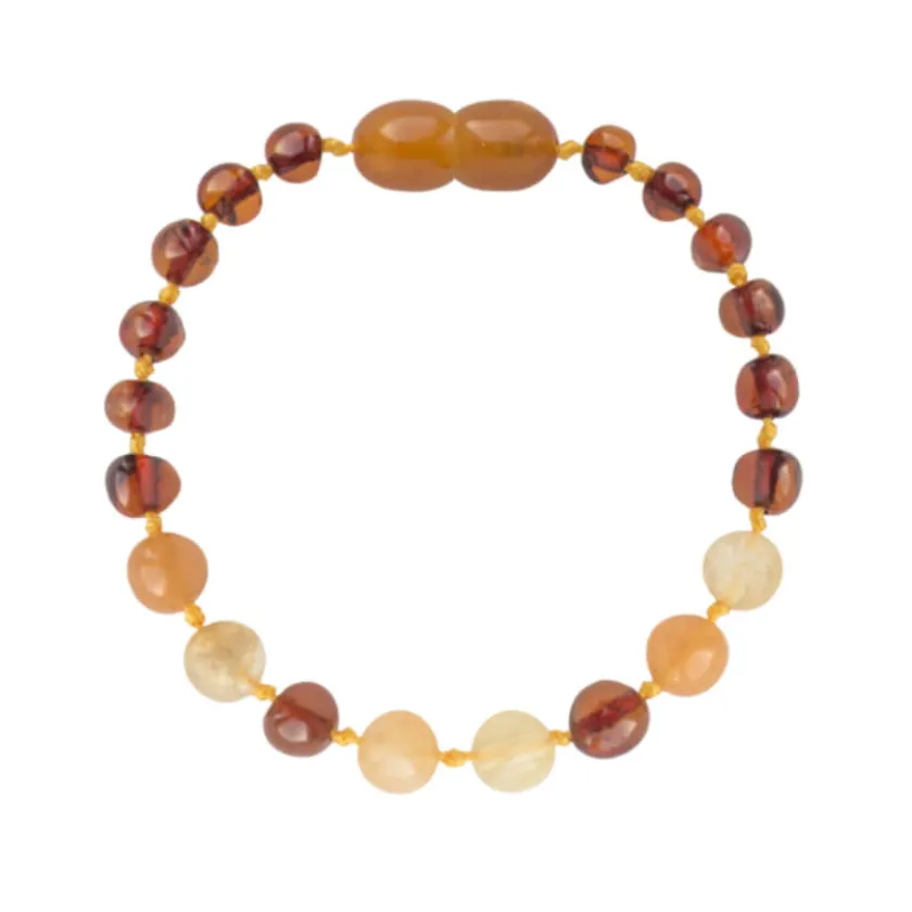 Amberos Barnsteen armband baby/peuter quartz, aventurijn