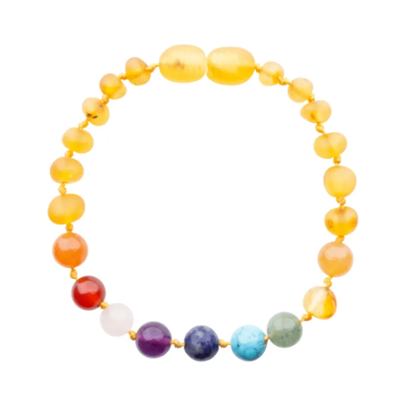 Amberos Barnsteen armband baby/peuter friendly mix