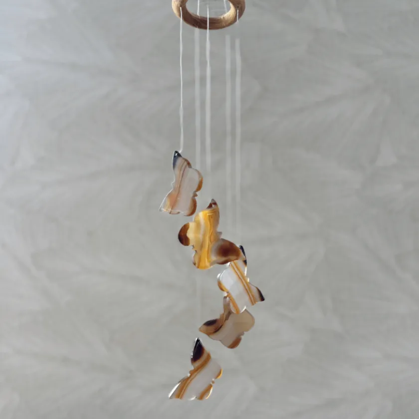 Baby Natura Agaat mobiel hanger vlinder