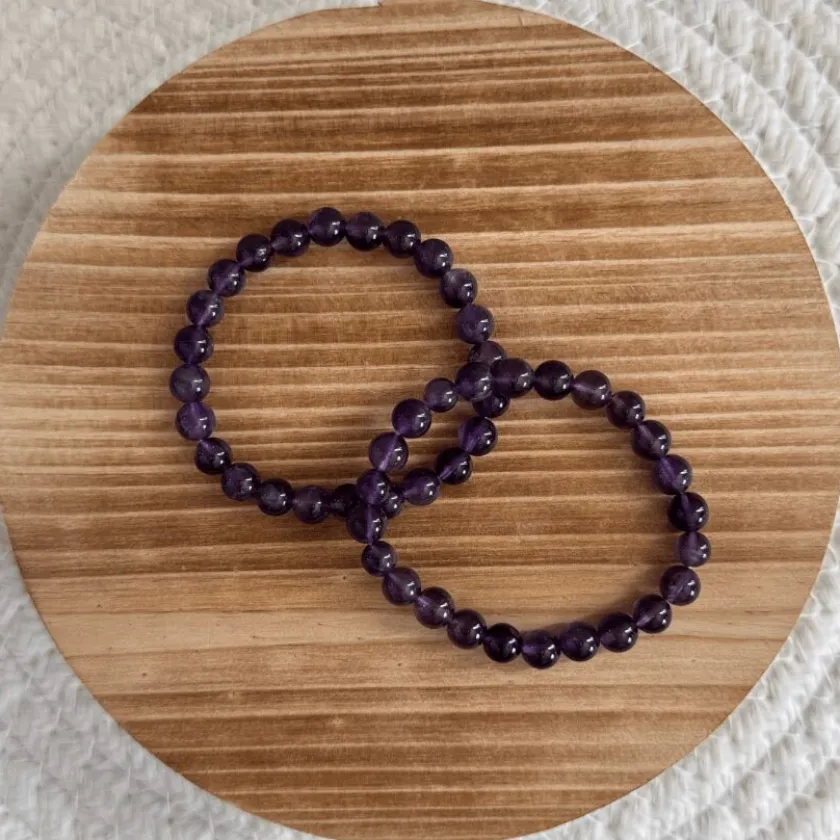 Baby Natura Amethist kogelarmband 6mm kind