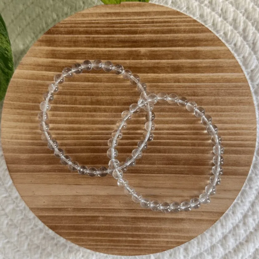 Baby Natura Bergkristal kogelarmband 6mm dames