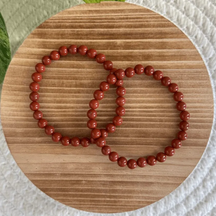 Baby Natura Rode Jaspis kogelarmband 6mm dames