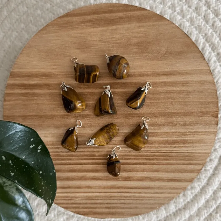 Baby Natura Tijgeroog edelsteen hanger – Kracht & Bescherming