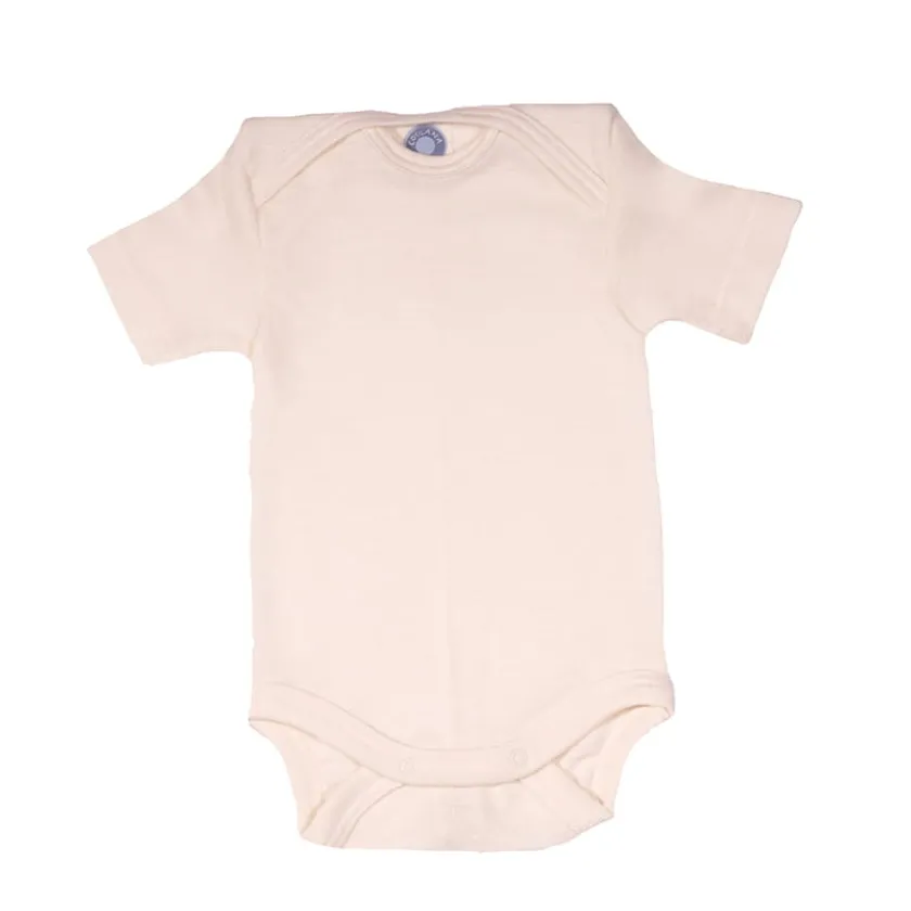 Cosilana Romper wol zijde natuur korte mouw