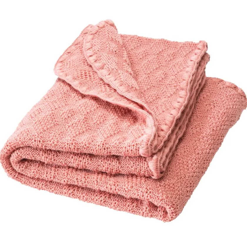 Disana Baby deken wol gebreid zacht Roze