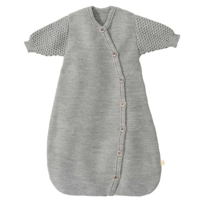 Disana Gebreide wollen slaapzak lange mouw Grijs