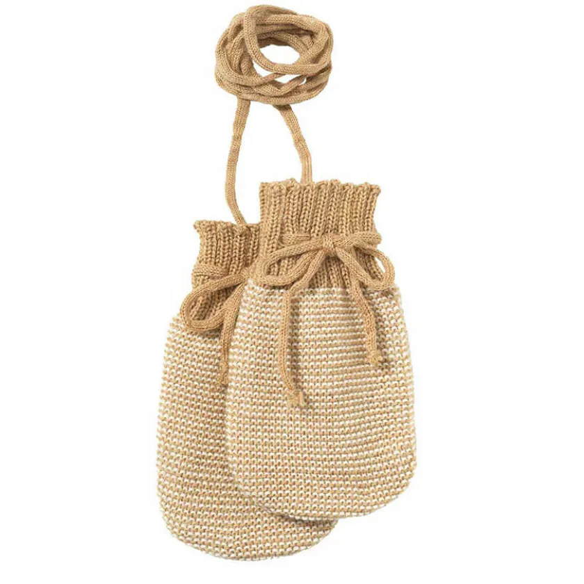 Disana Gebreide wollen wantjes karamel naturel