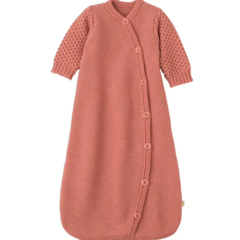 Disana Gebreide wollen slaapzak lange mouw Zachtroze