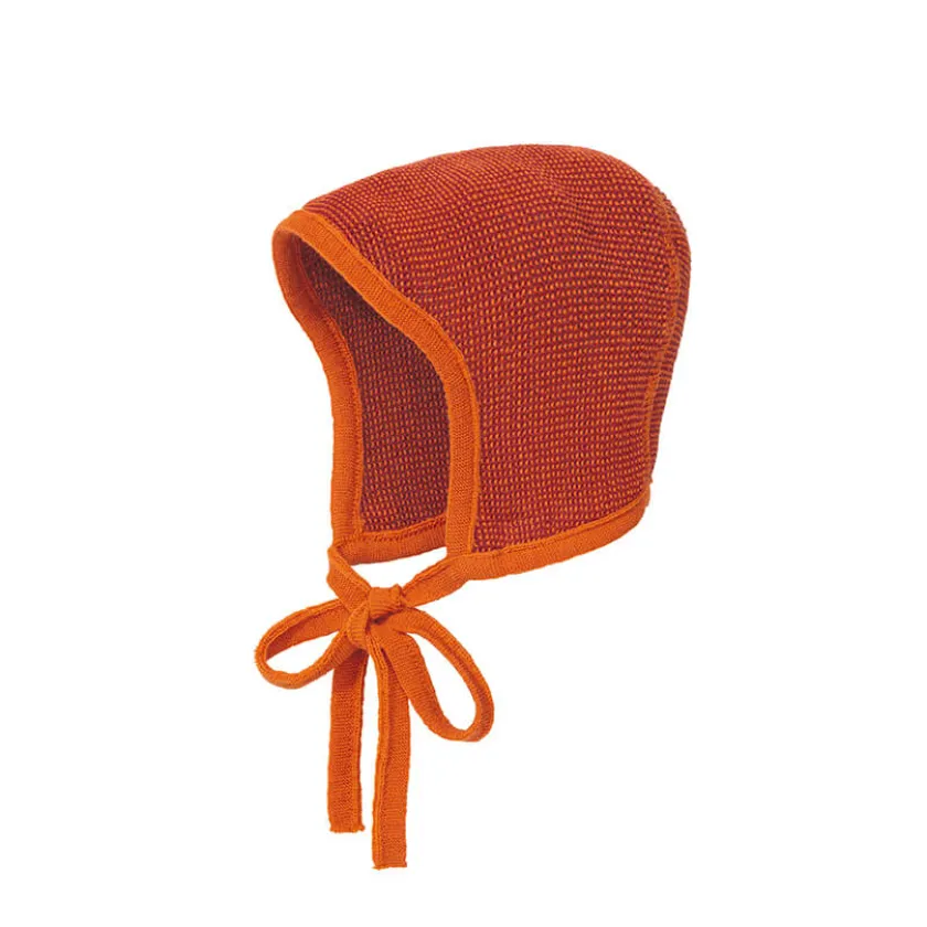 Disana Strikmutsje wol oranje bordeaux