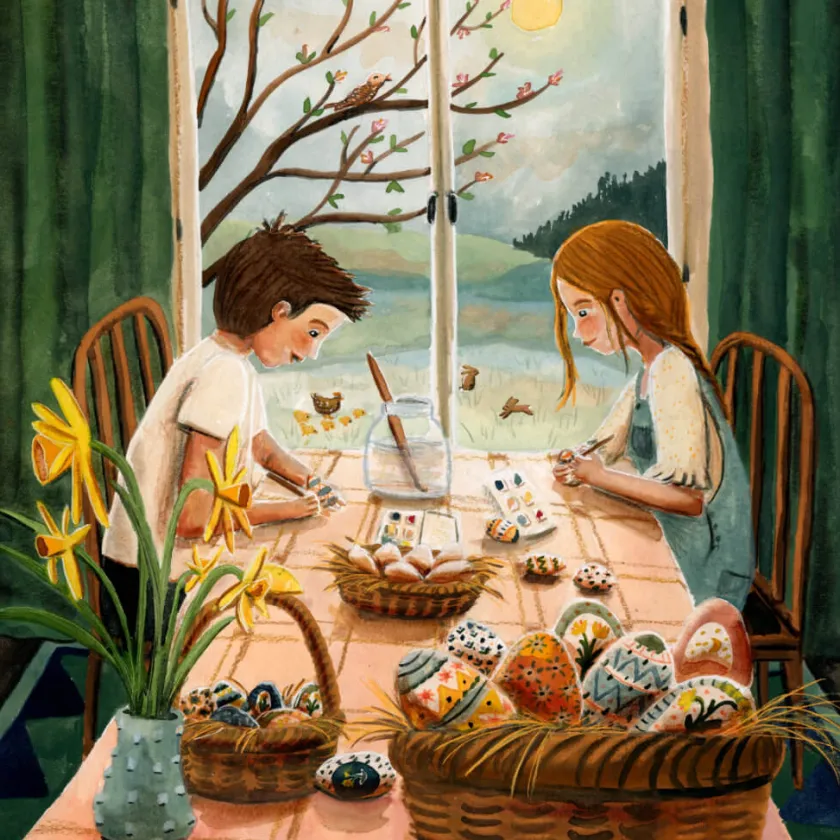 Esther Bennink Toverplaat Painting Eggs