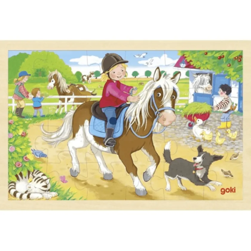 Goki Houten Puzzel Ponyboerderij