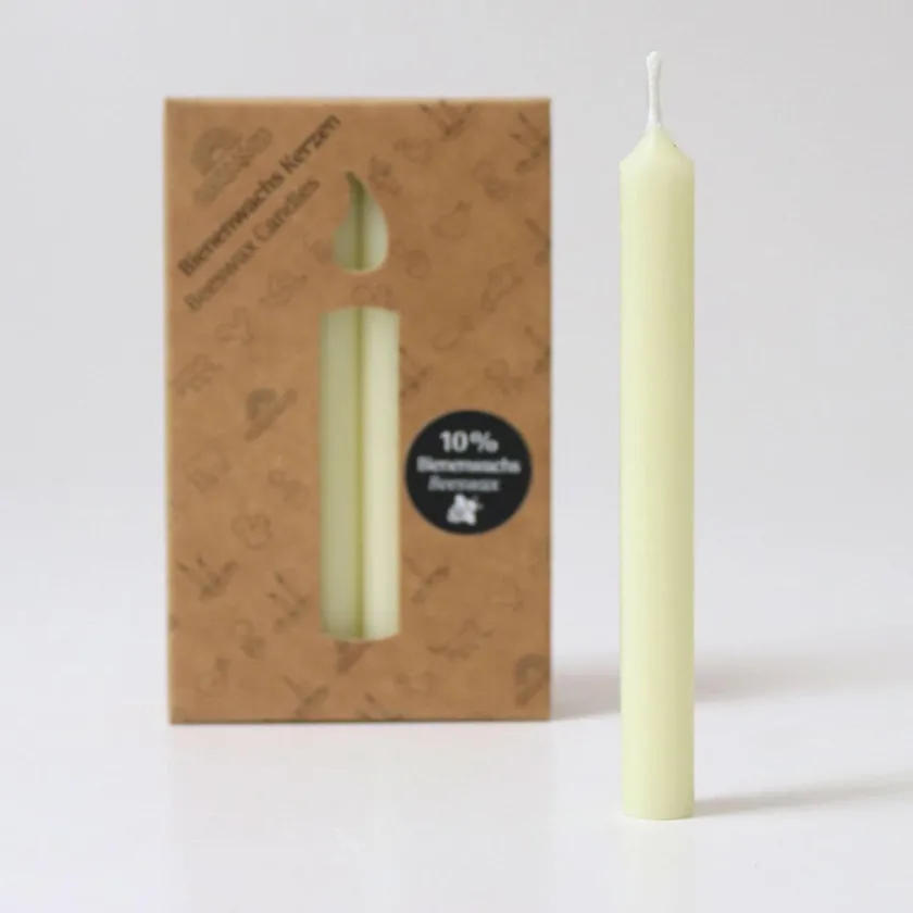 Grimm's 12 Bijenwas (10%) jaarring kaarsjes creme