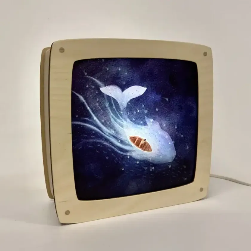 Hannah Illustreert Toverplaat Small Boat Large Whale