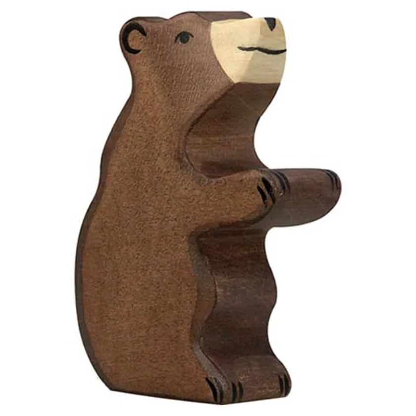 Holztiger Houten bruine beer zittend