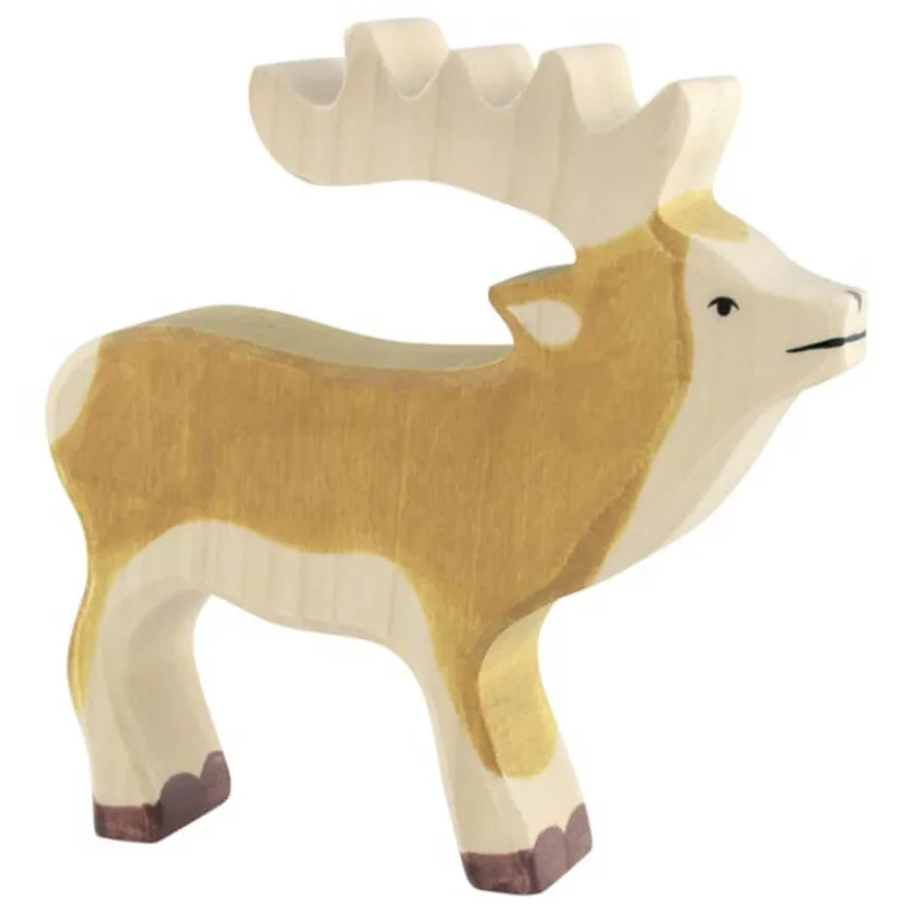 Holztiger Houten Hert met gewei