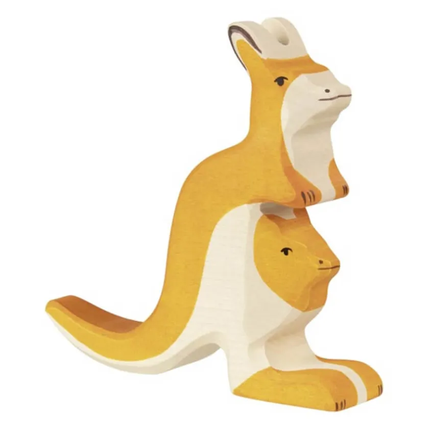 Holztiger Houten Kangeroe met jong