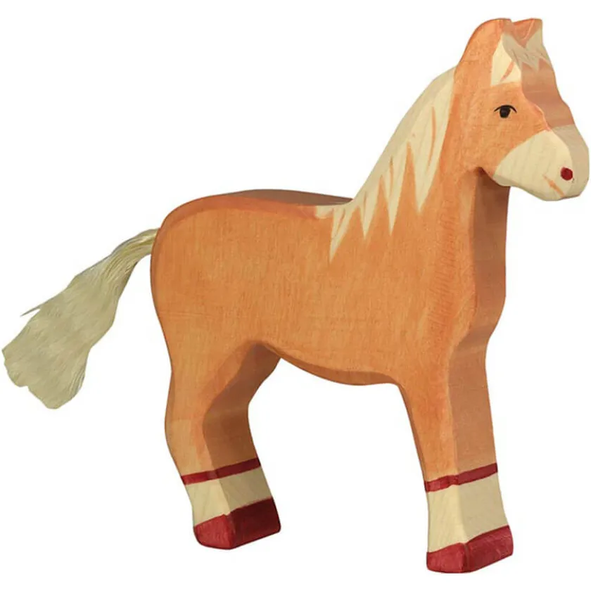 Holztiger Houten paard licht bruin
