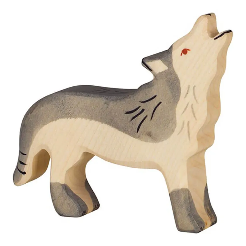 Holztiger Houten wolf huilend