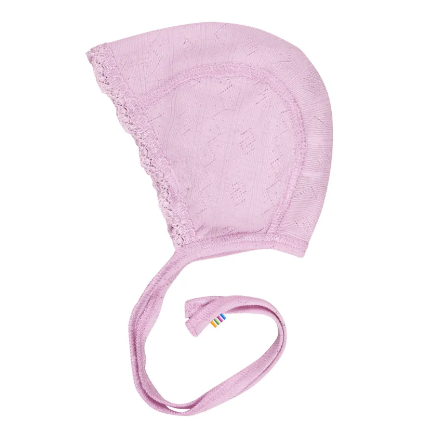 Joha Strikmutsje wol/zijde met kant – Roze