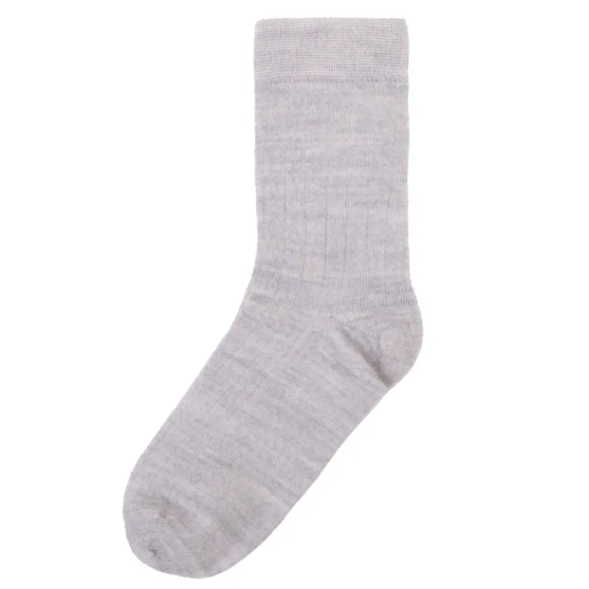 Joha Wollen dunne Rib sokken – grijs