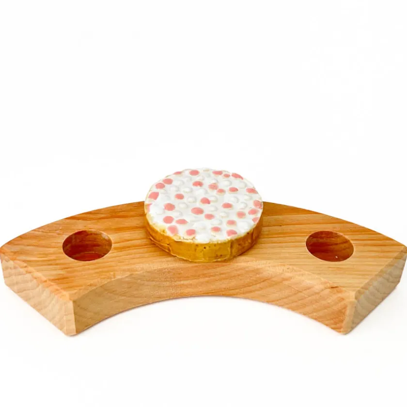 Klein dappertje Beschuit met roze muisjes steker