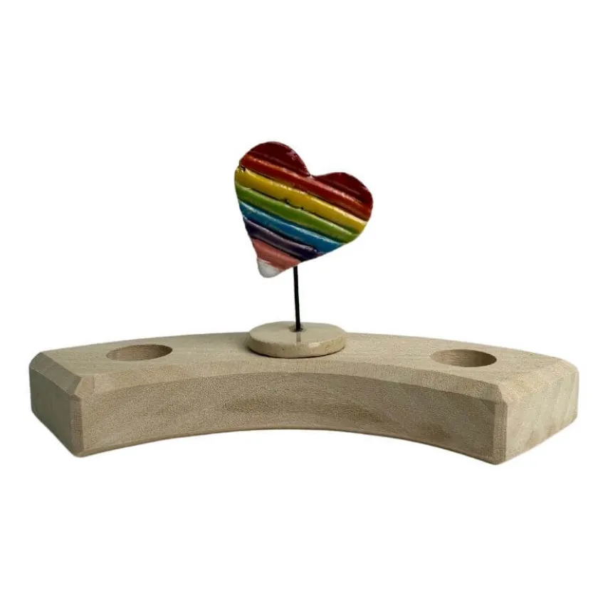 Klein dappertje Regenboog hartje steker