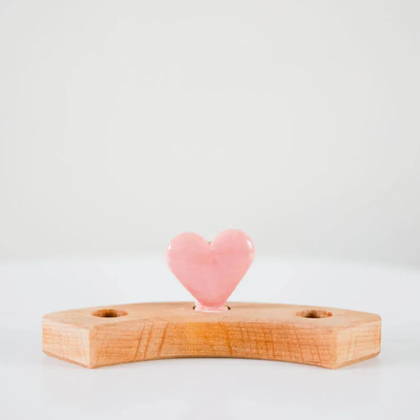 Klein dappertje Roze hart steker